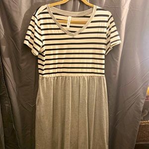 Striped cotton dress